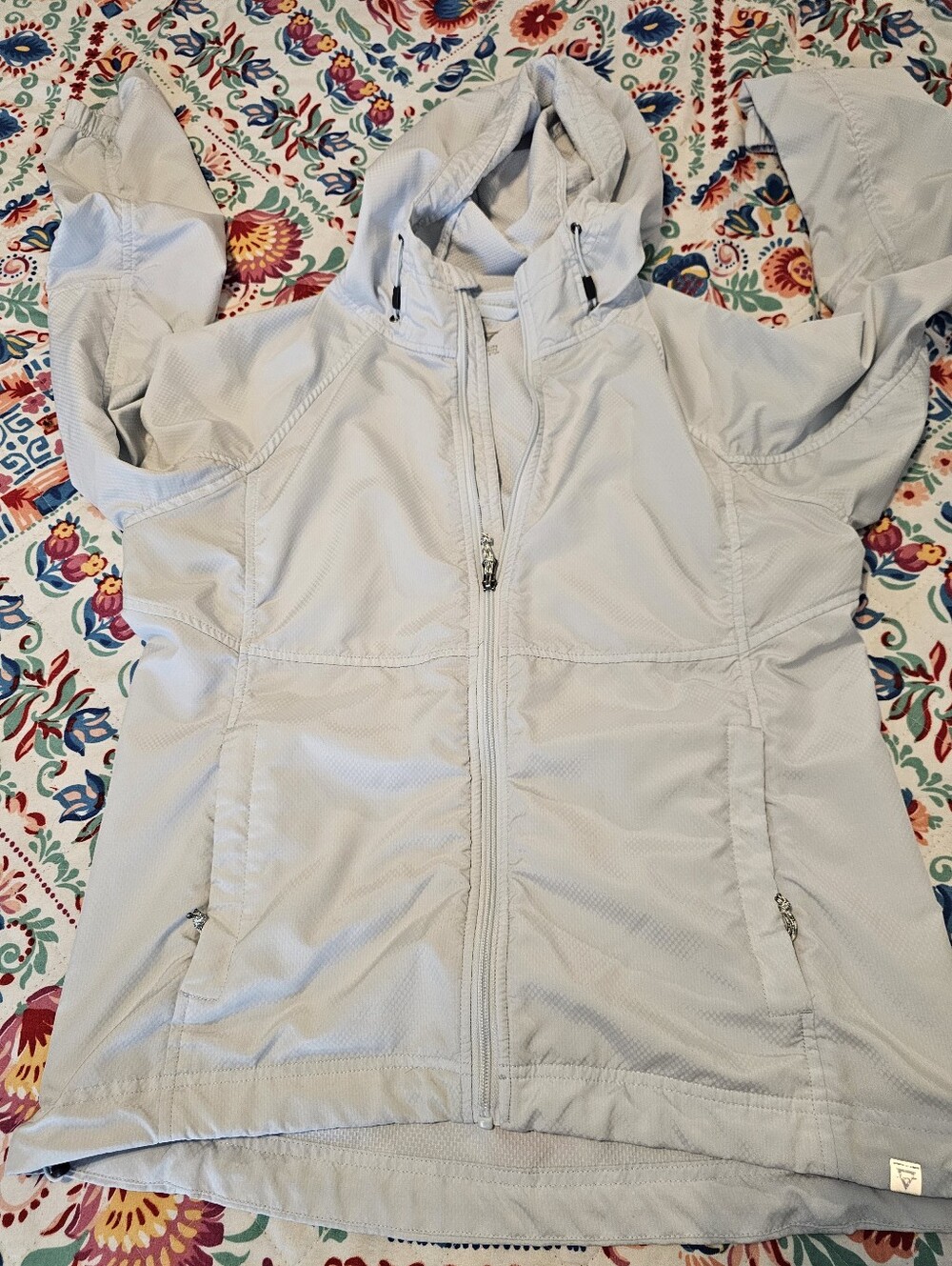 LIV Outdoor Women’s Light Gray Full-Zip Hooded Active Windbreaker Jacket Size M